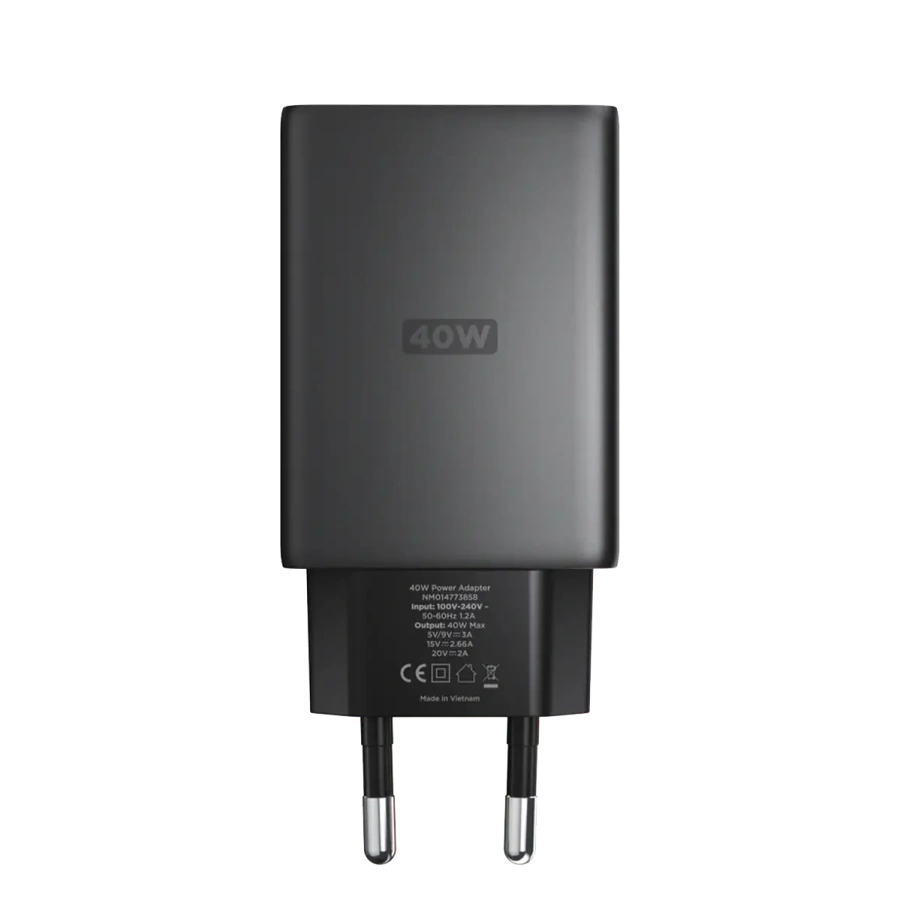 Блок живлення Nomad USB-C GaN 40W Slim EU Power Adapter - Carbide (NM014773858)