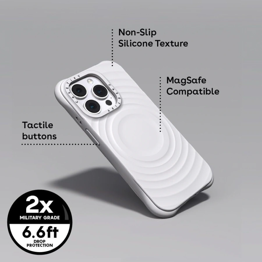 Чохол Casetify Silicone Case with MagSafe for iPhone 13 Pro Max - White