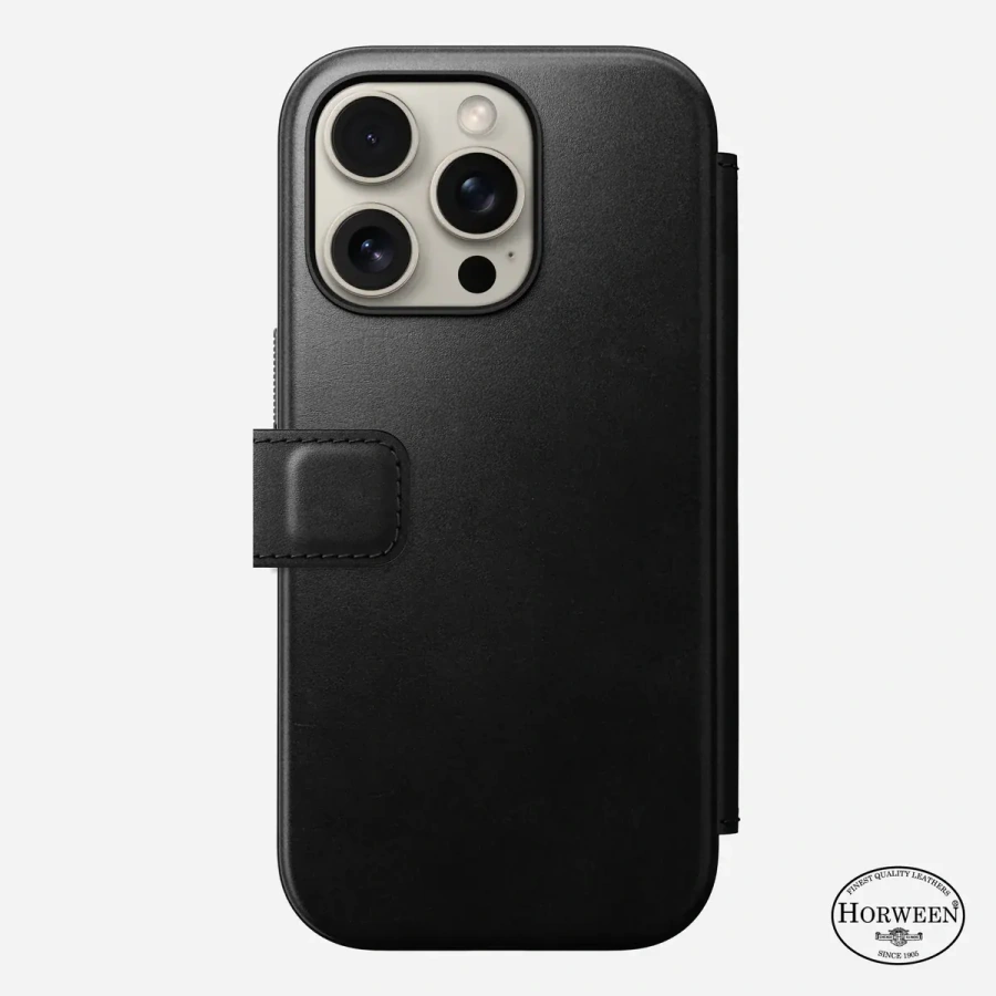 Чохол Nomad Modern Horween Leather Case Folio for iPhone 16 Pro - Black (NM01677185)