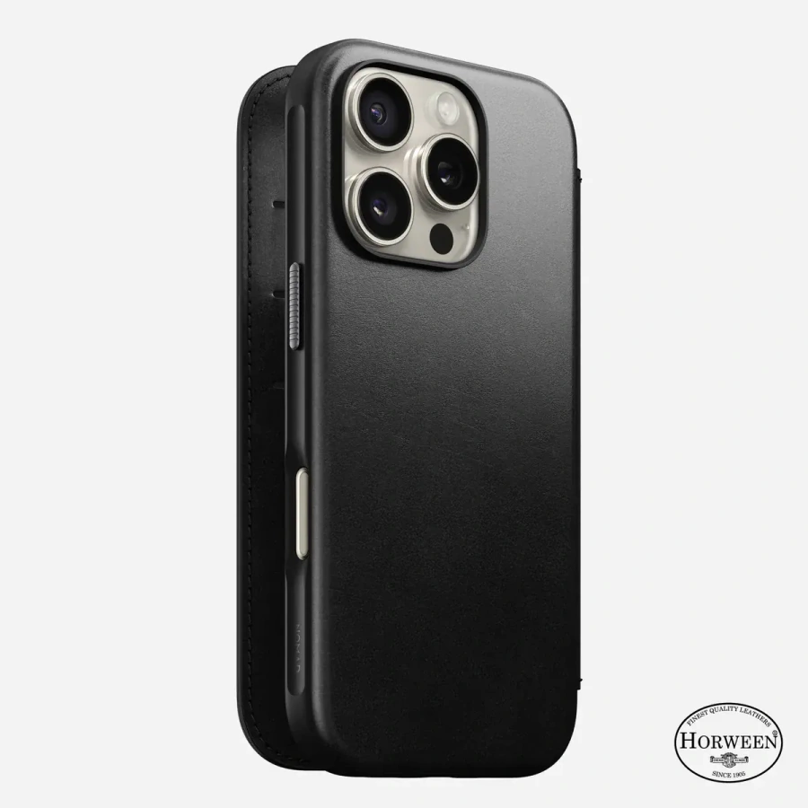 Чохол Nomad Modern Horween Leather Case Folio for iPhone 16 Pro - Black (NM01677185)