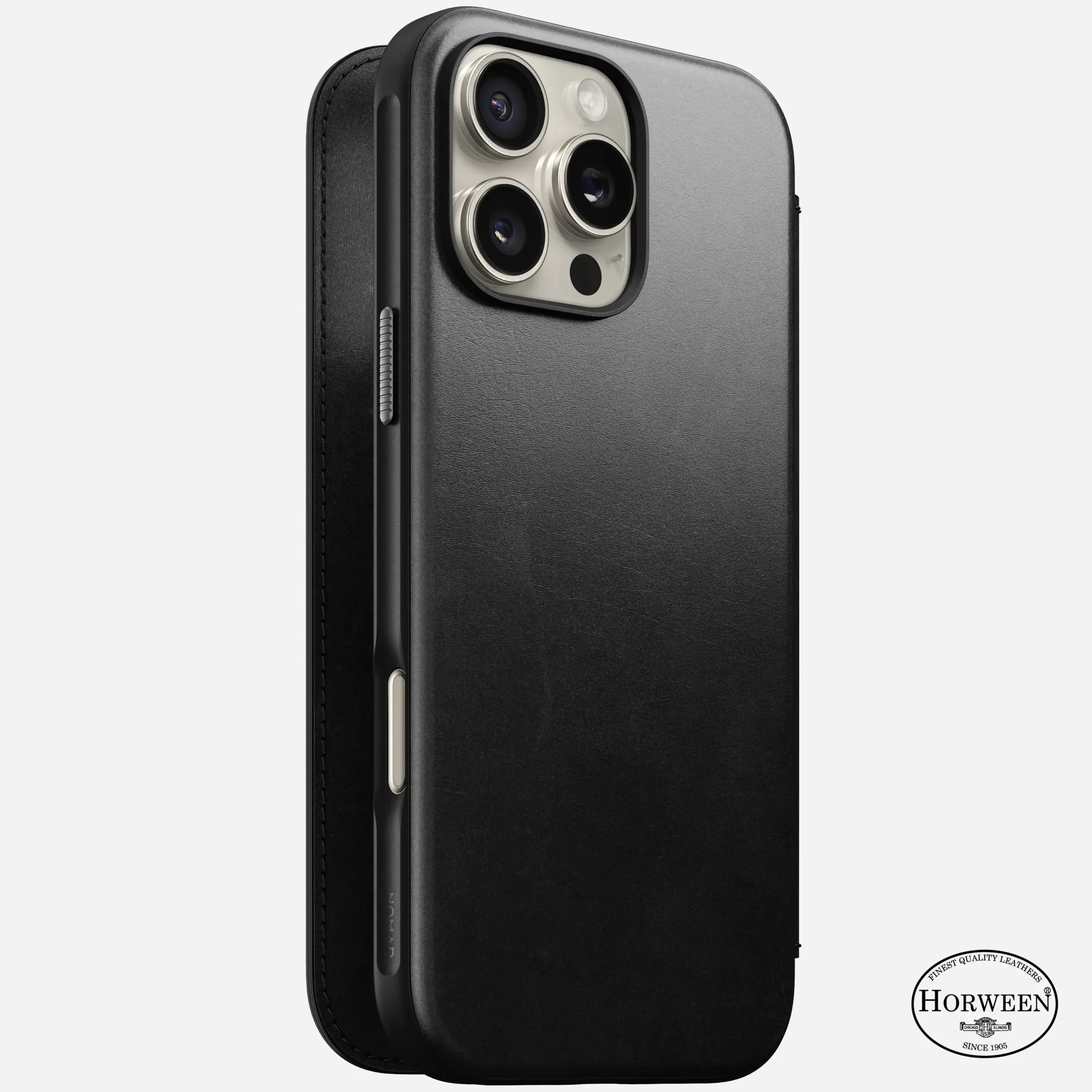 Чехол Nomad Modern Horween Leather Case Folio for iPhone 16 Pro Max - Black (NM01672685)