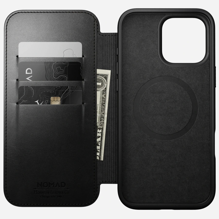 Чохол Nomad Modern Horween Leather Case Folio for iPhone 16 Pro Max - Black (NM01672685)