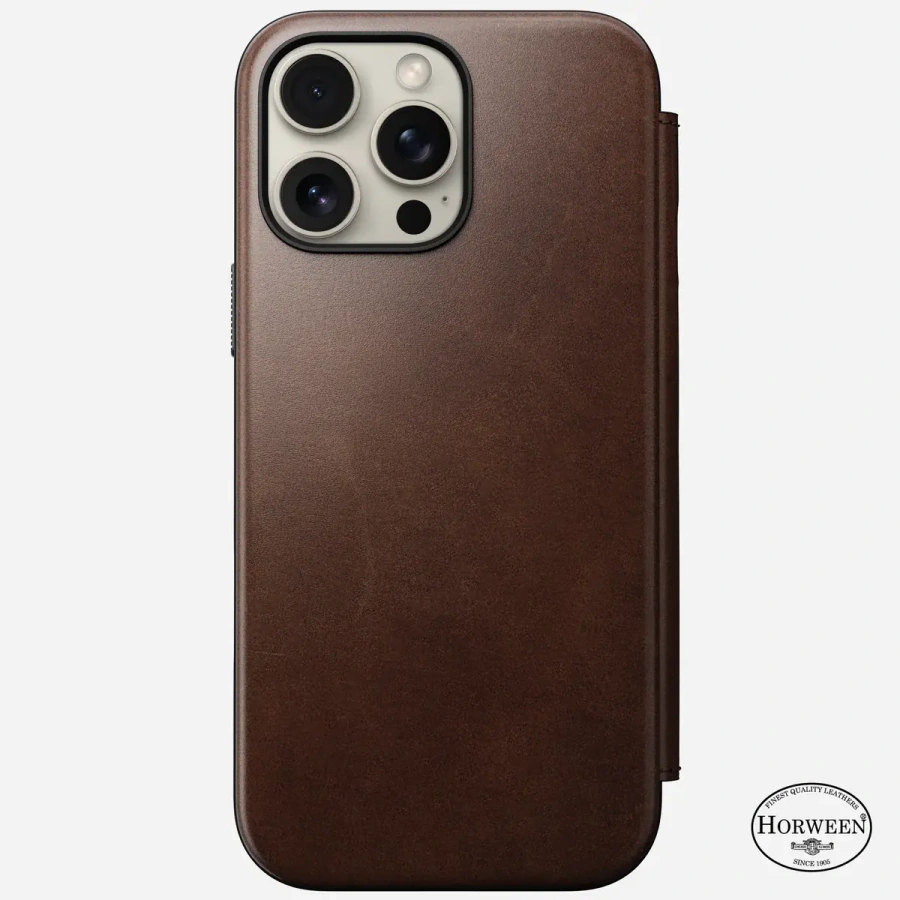 Чохол Nomad Modern Horween Leather Case Folio for iPhone 16 Pro Max - Rustic Brown (NM01386285)
