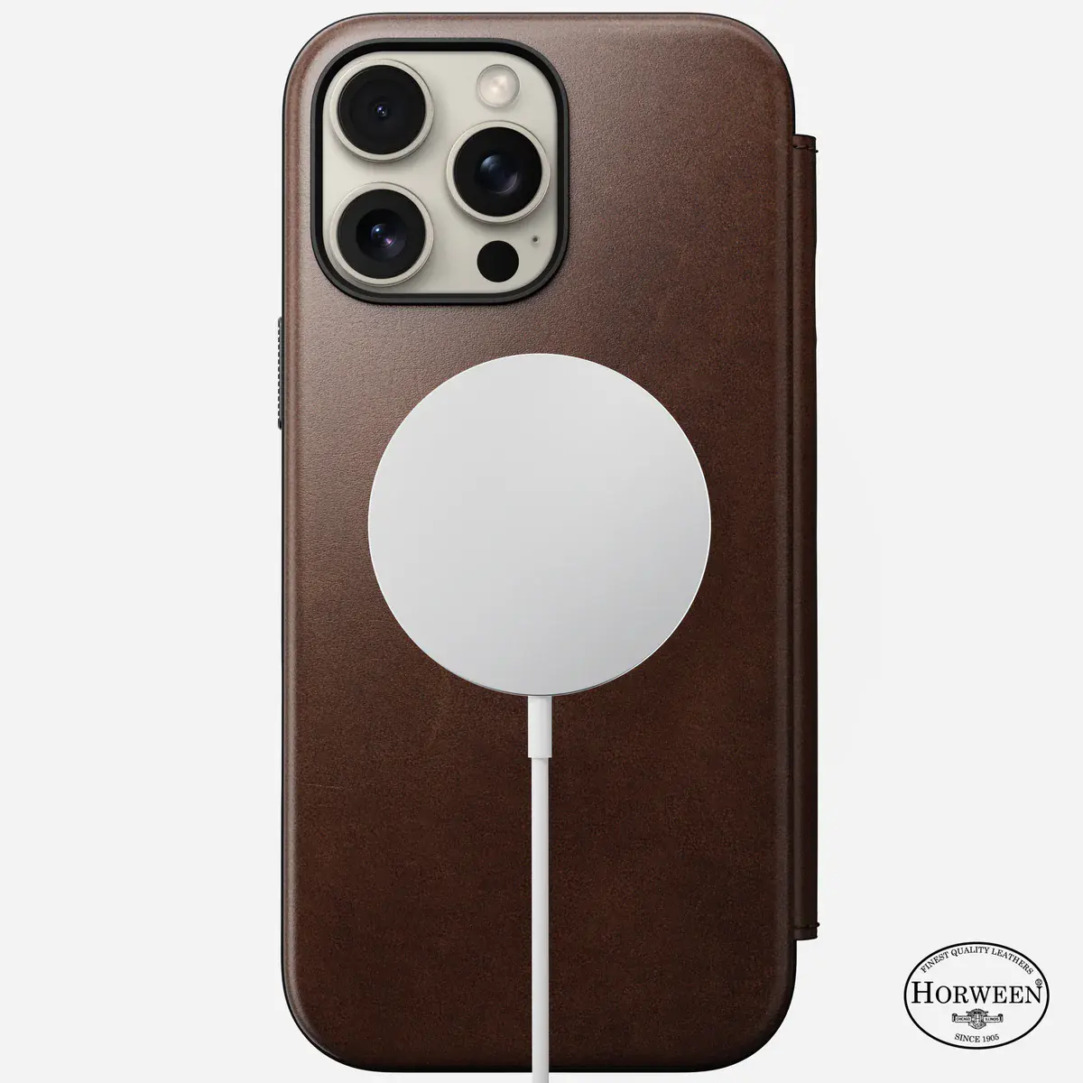 Чехол Nomad Modern Horween Leather Case Folio for iPhone 16 Pro Max - Rustic Brown (NM01386285)