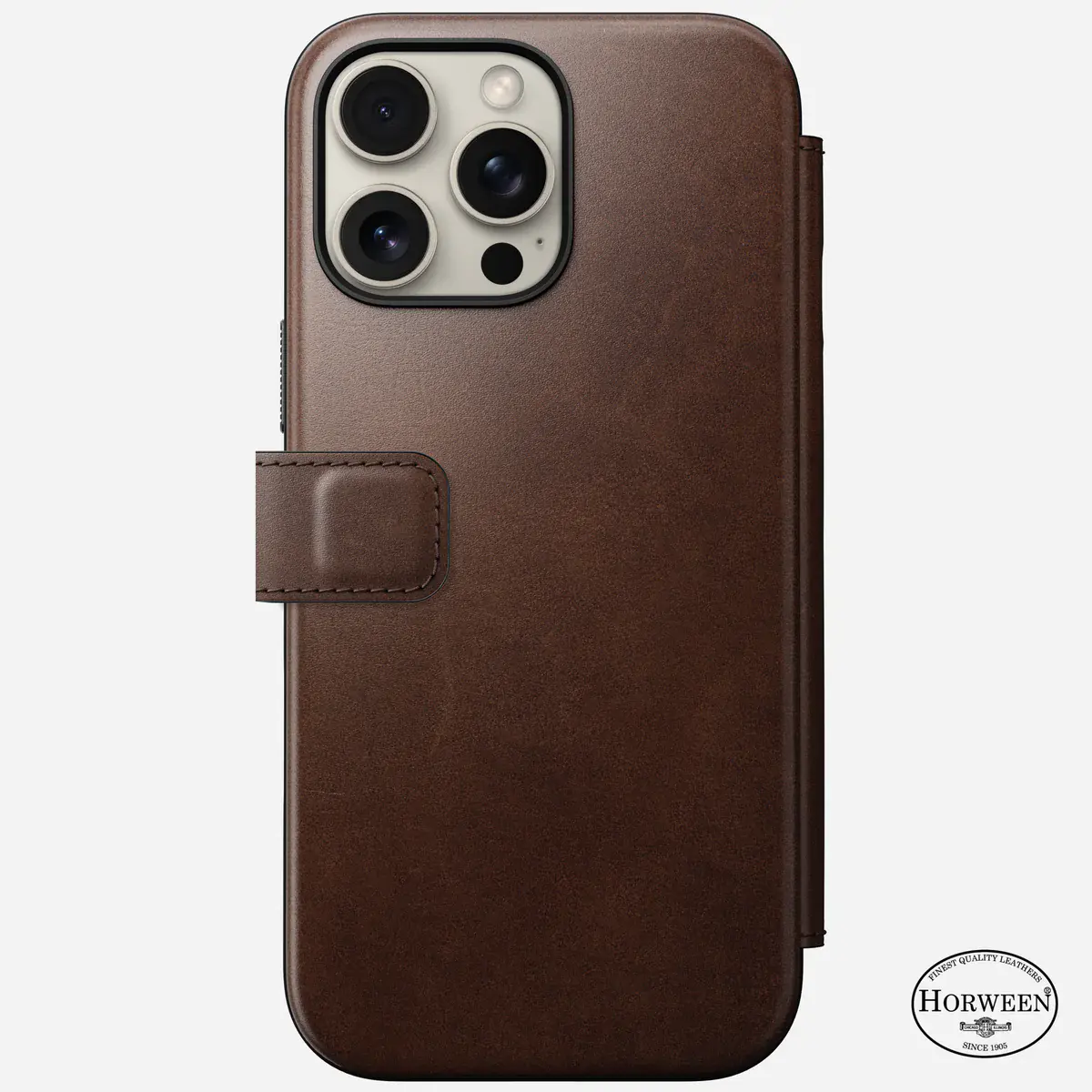 Чехол Nomad Modern Horween Leather Case Folio for iPhone 16 Pro Max - Rustic Brown (NM01386285)