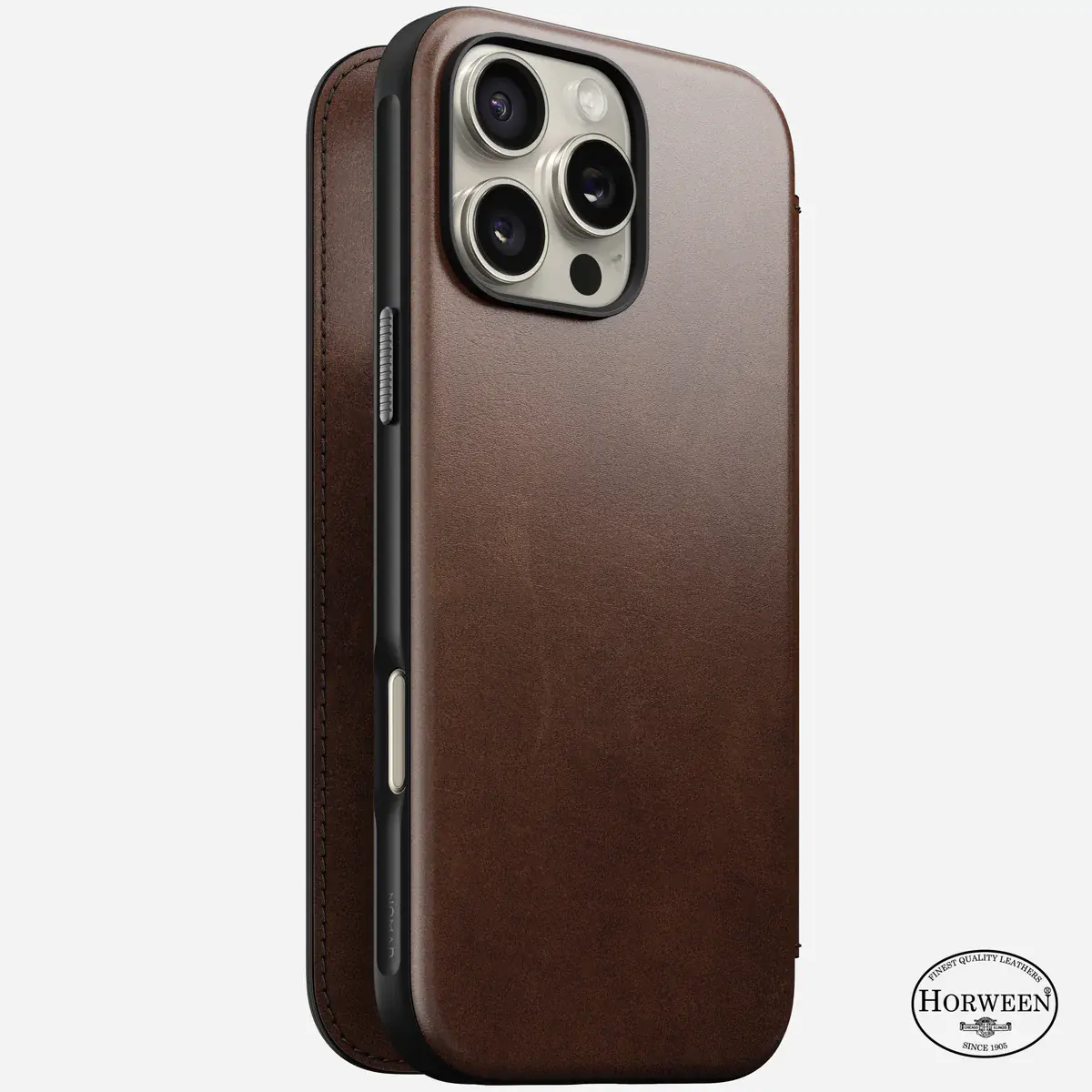 Чехол Nomad Modern Horween Leather Case Folio for iPhone 16 Pro Max - Rustic Brown (NM01386285)