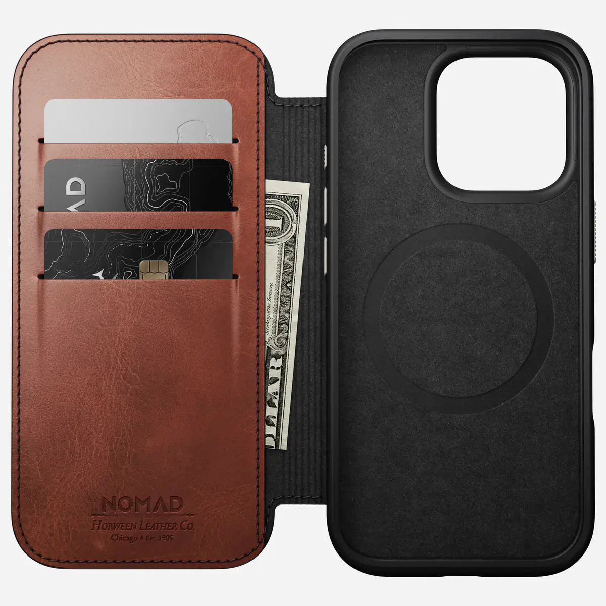 Чехол Nomad Modern Horween Leather Case Folio for iPhone 16 Pro - Olde Dublin (NM01398585)