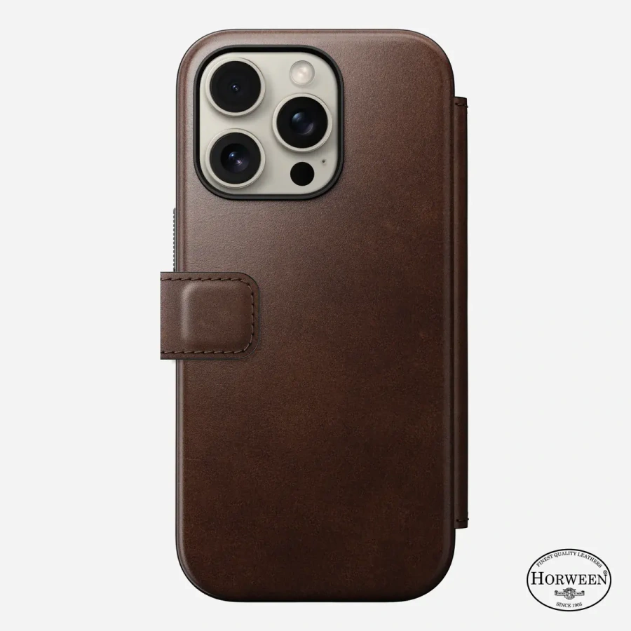 Чохол Nomad Modern Horween Leather Case Folio for iPhone 16 Pro - Rustic Brown (NM01676485)