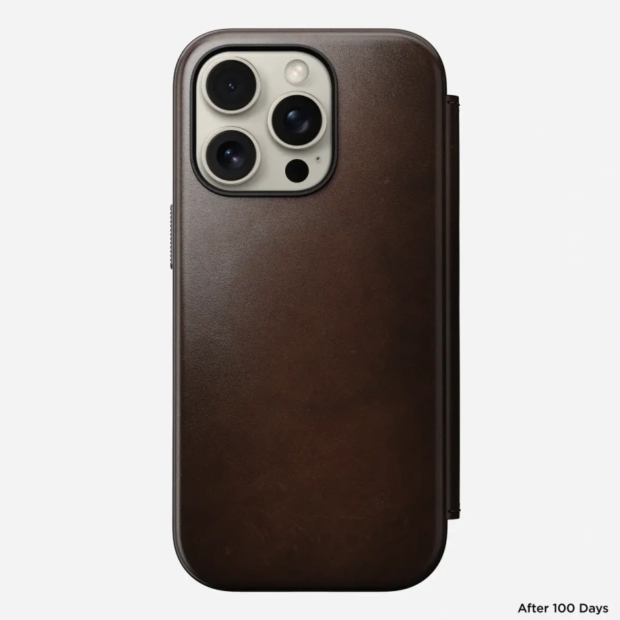 Чохол Nomad Modern Horween Leather Case Folio for iPhone 16 Pro - Rustic Brown (NM01676485)