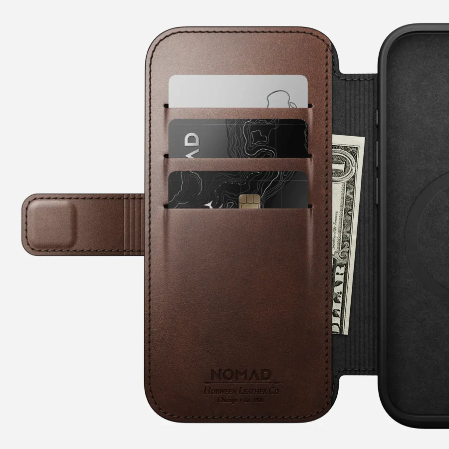 Чохол Nomad Modern Horween Leather Case Folio for iPhone 16 Pro - Rustic Brown (NM01676485)