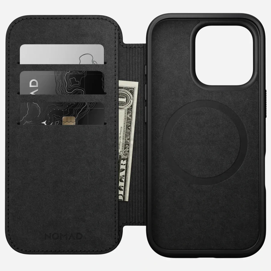 Чохол Nomad Modern Leather Case Folio for iPhone 16 Pro - Black (NM01680185)