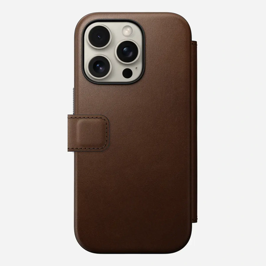 Чохол Nomad Modern Leather Case Folio for iPhone 16 Pro - Brown (NM01679585)