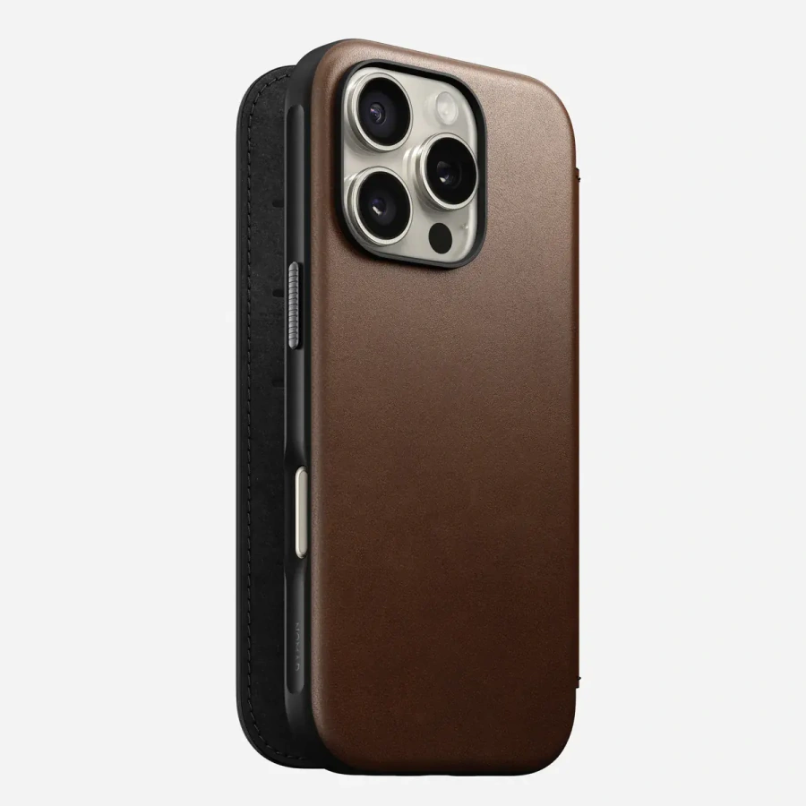 Чохол Nomad Modern Leather Case Folio for iPhone 16 Pro - Brown (NM01679585)
