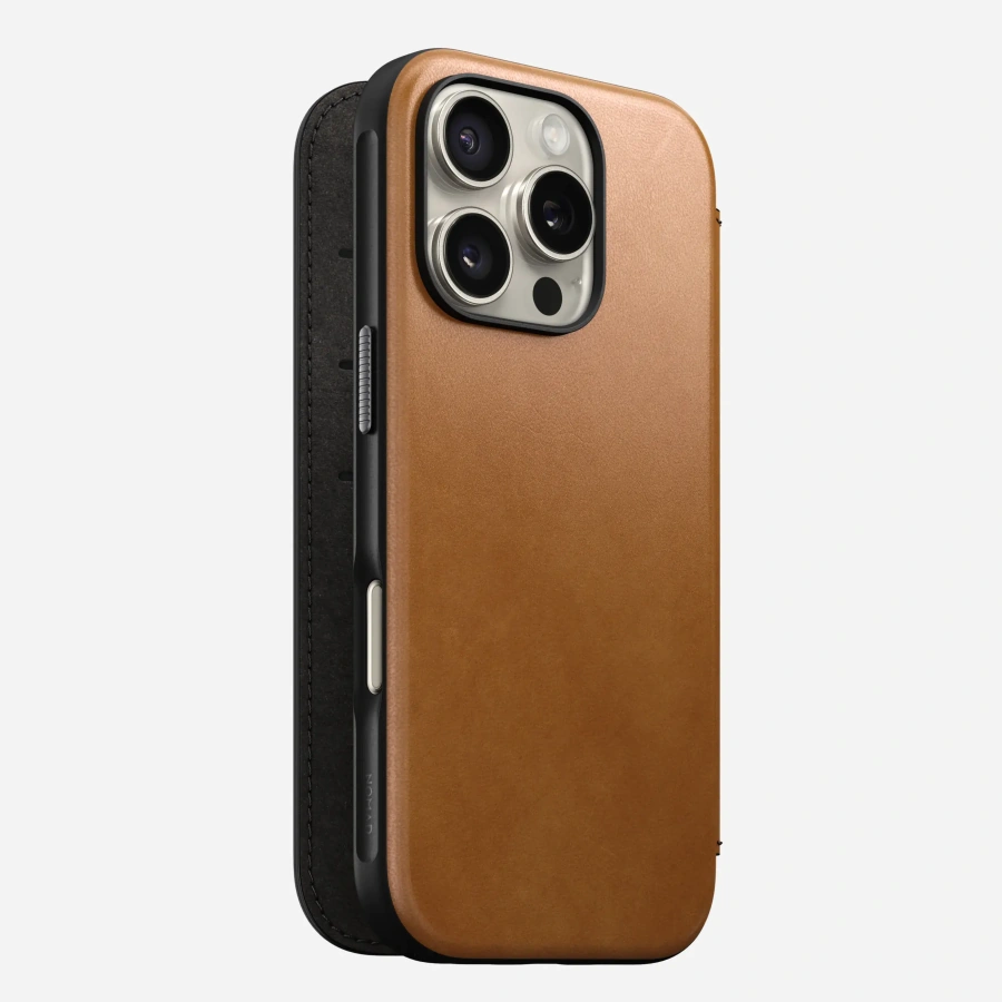 Чохол Nomad Modern Leather Case Folio for iPhone 16 Pro - English Tan (NM01678885)
