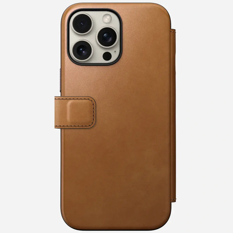 Чехол Nomad Modern Leather Case Folio for iPhone 16 Pro Max - English Tan (NM01673385)
