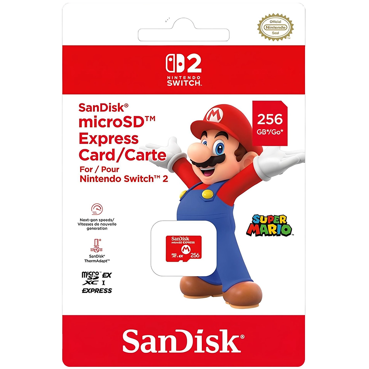 Карта памяти SanDisk microSD Express Card 256GB для Nintendo Switch 2 (SDSQXFN-256G-GN4NN)