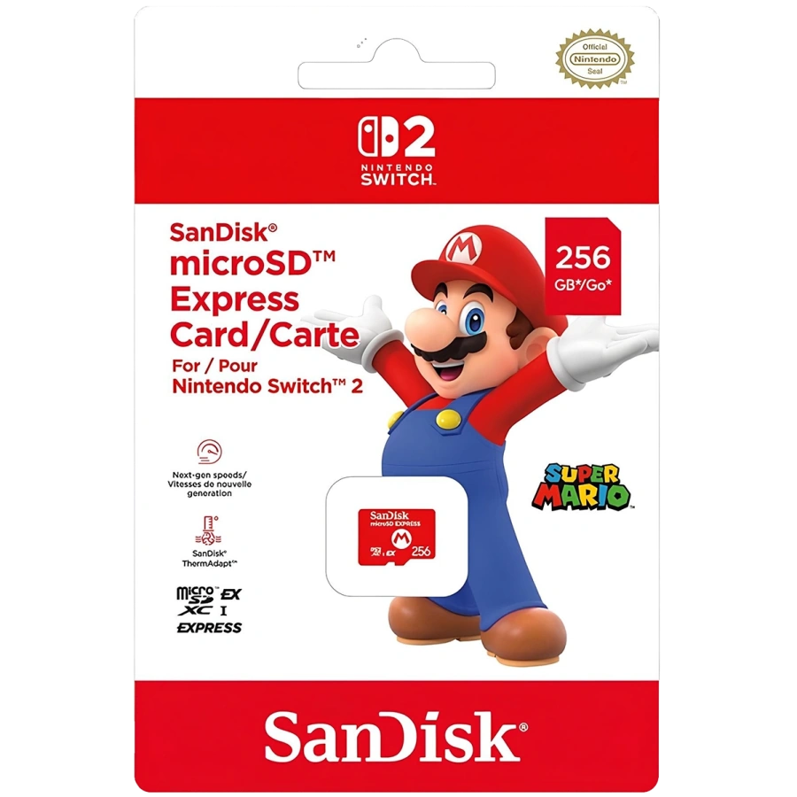 Карта памяти SanDisk microSD Express Card 256GB для Nintendo Switch 2 (SDSQXFN-256G-GN4NN)