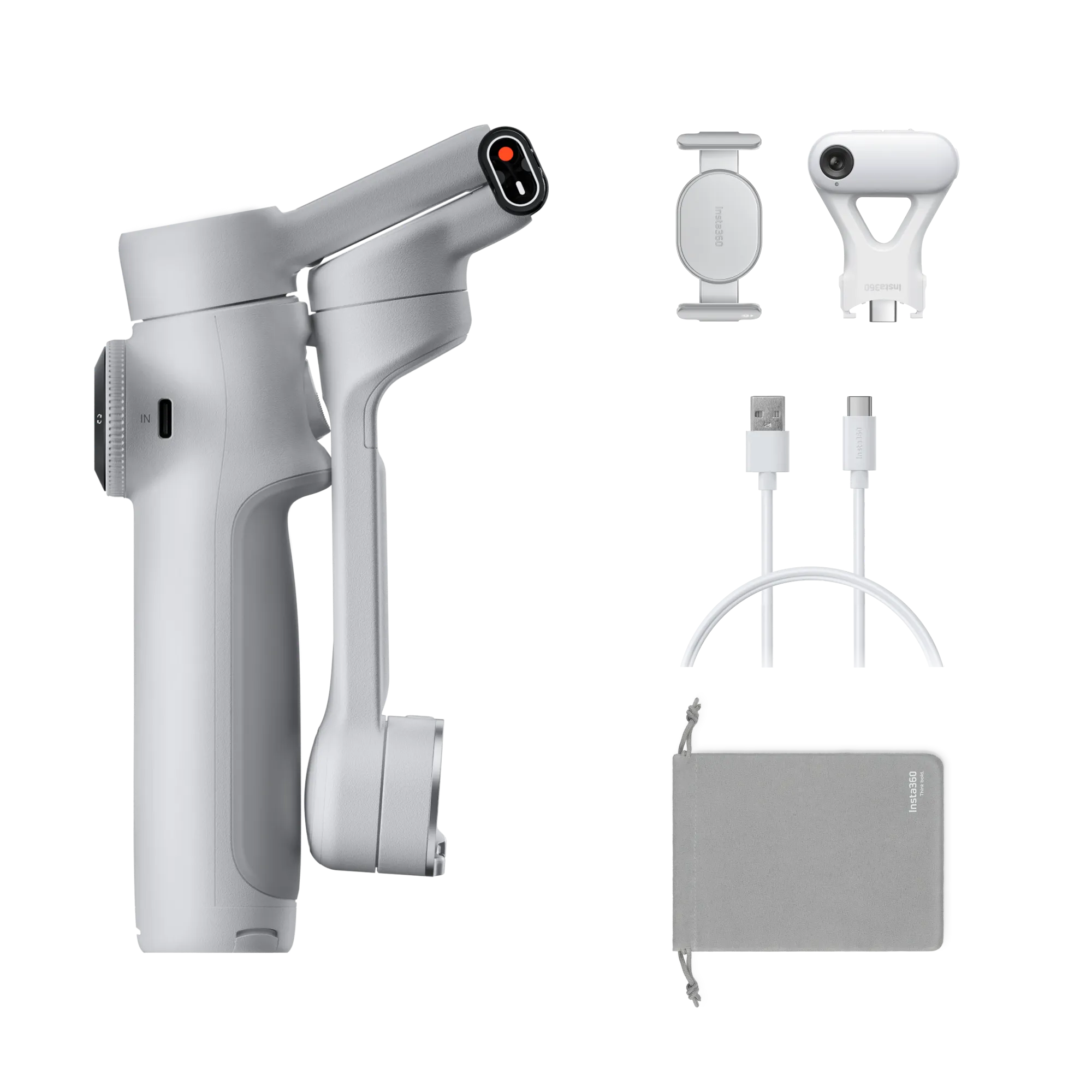 Монопод-стабілізатор для смартфона Insta360 Flow 2 [AI Tracker Bundle] - Stone Gray (CINSABQA_FLOW2LITE12)