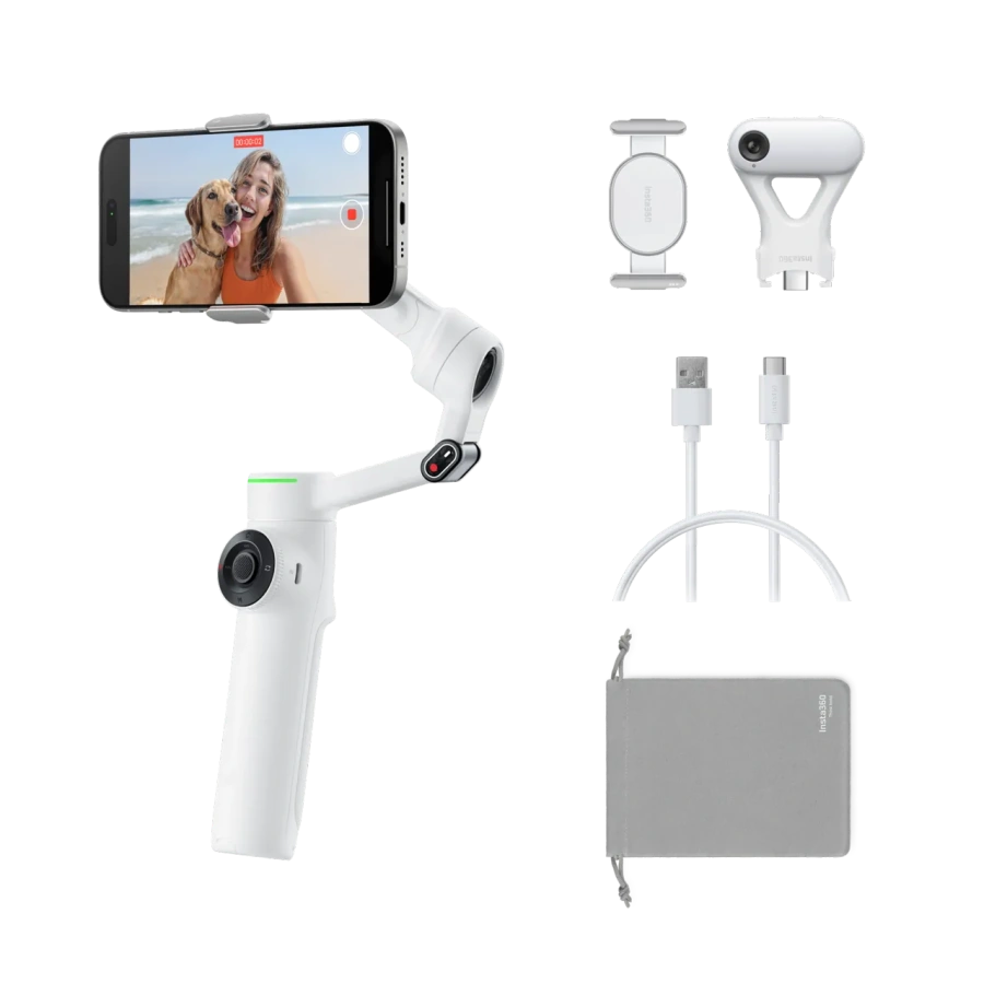 Монопод-стабілізатор для смартфона Insta360 Flow 2 [AI Tracker Bundle] - Summit White (CINSABQA_FLOW2LITE10)