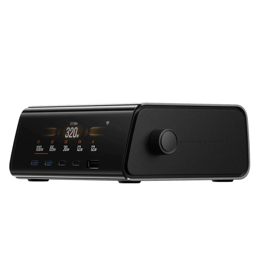 Настільний зарядний пристрій EcoFlow Rapid Pro [320W, 5 Ports, GaN] (EF-STATION320W-EU)