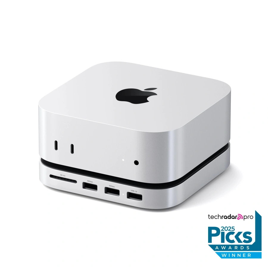 Підставка-док-станція Satechi Mac Mini M4 Stand & Hub with SSD Enclosure - Silver (ST-GNMMES)