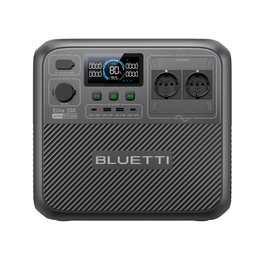 Портативна зарядна станція BLUETTI Elite 200 V2 | 2600W 2073,6Wh (P-EL200V2-EU-GY-BL-010)
