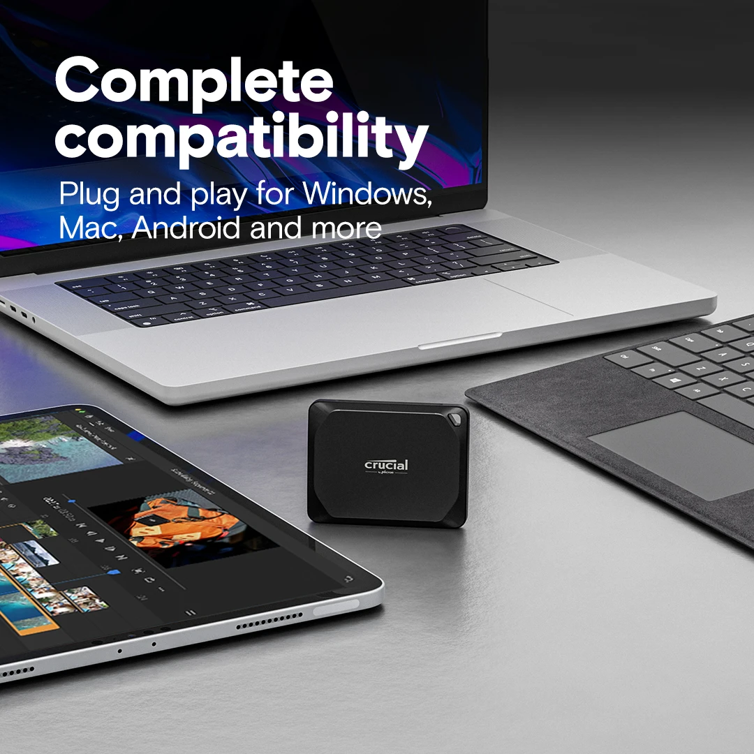 Накопичувач SSD зовнішній Crucial X9 4TB портативний до 1050MB/s USB-C 3.2 (CT4000X9SSD902)