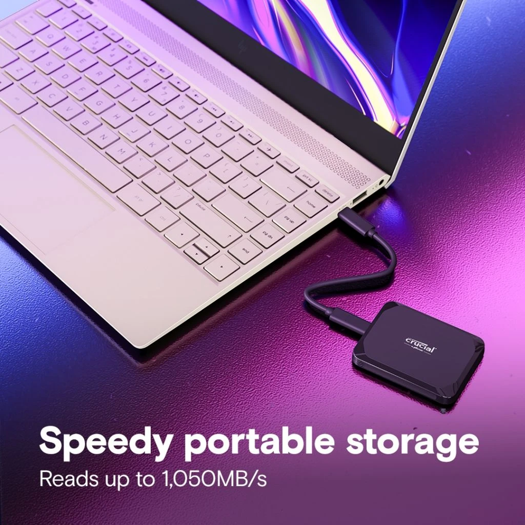 Накопичувач SSD зовнішній Crucial X9 2TB портативний до 1050MB/s USB-C 3.2 (CT2000X9SSD902)
