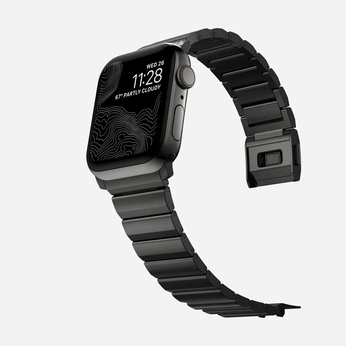 Ремінець Nomad Steel Band для Apple Watch 44/45/46/49mm - Graphite Hardware (NM1A41BXS0)