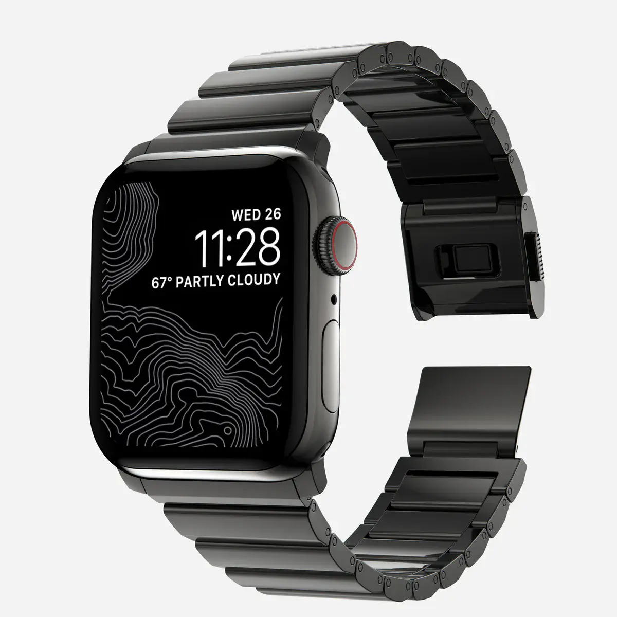 Ремінець Nomad Steel Band для Apple Watch 44/45/46/49mm - Graphite Hardware (NM1A41BXS0)