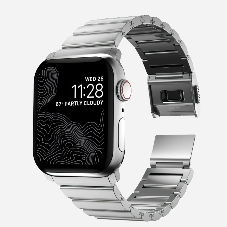 Ремінець Nomad Steel Band для Apple Watch 44/45/46/49mm - Silver Hardware (NM1A4HSXS0)