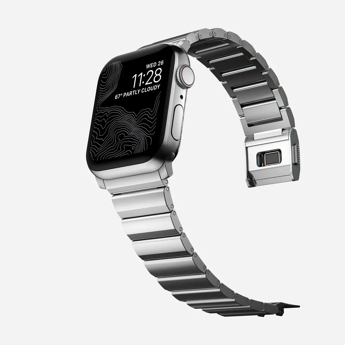 Ремешок Nomad Steel Band для Apple Watch 44/45/46/49mm - Silver Hardware (NM1A4HSXS0)