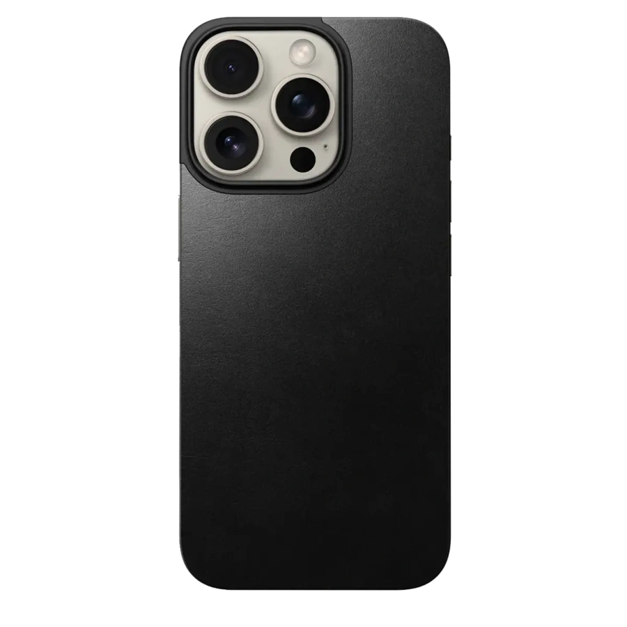 Шкіряна магнітна накладка Nomad Magnetic Horween Leather Back for iPhone 16 Pro - Black (NM01364085)