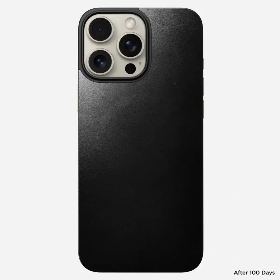Кожаная магнитная накладка Nomad Magnetic Horween Leather Back for iPhone 16 Pro Max - Black (NM01363385)