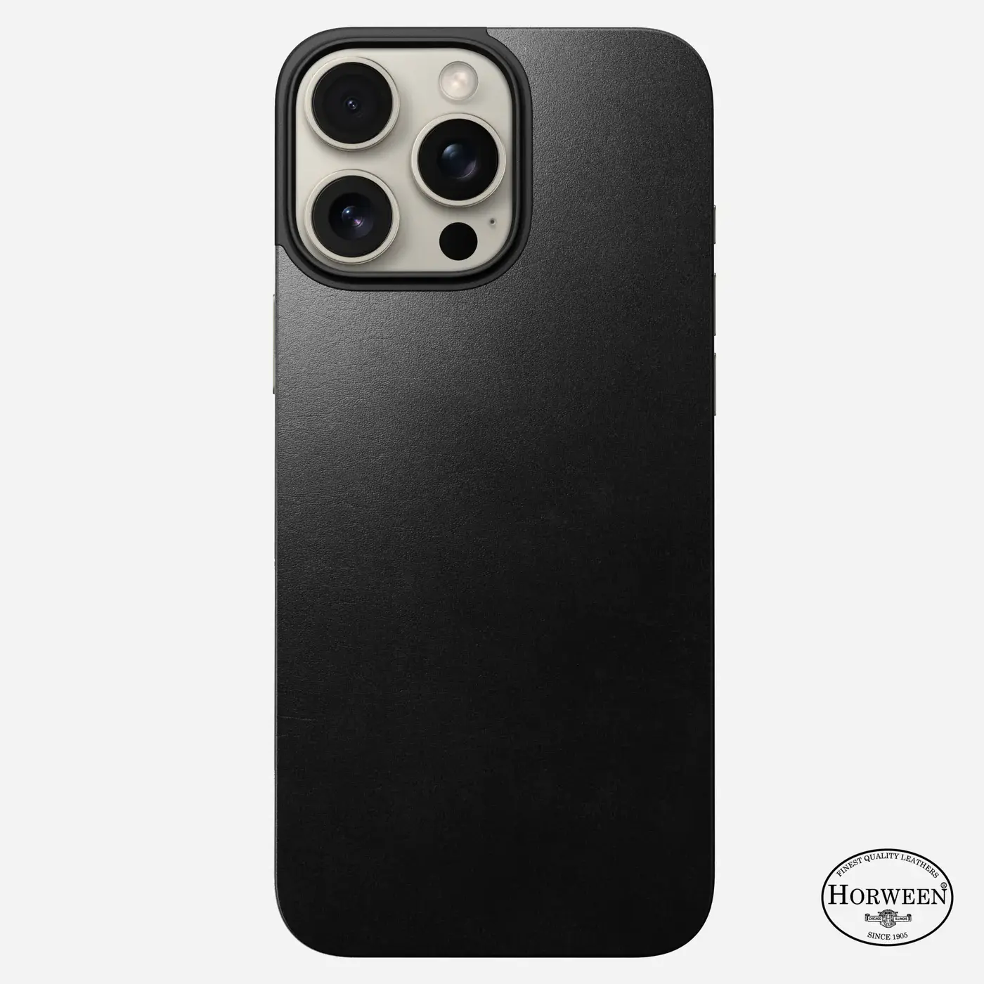 Кожаная магнитная накладка Nomad Magnetic Horween Leather Back for iPhone 16 Pro Max - Black (NM01363385)