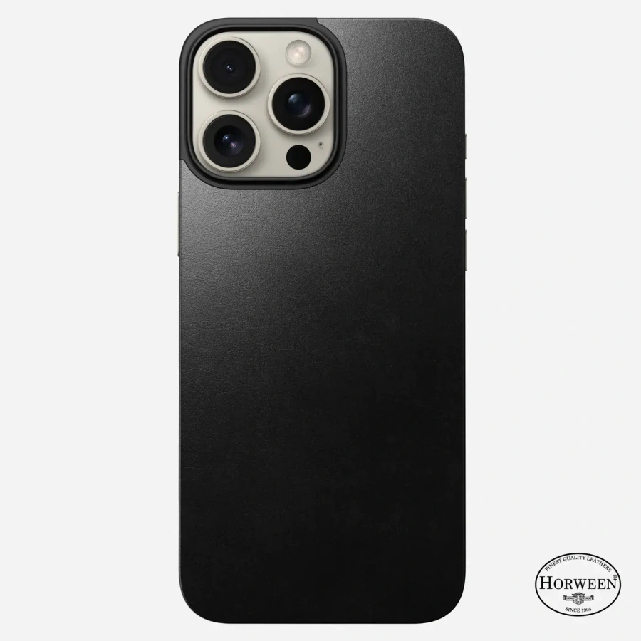 Кожаная магнитная накладка Nomad Magnetic Horween Leather Back for iPhone 16 Pro Max - Black (NM01363385)