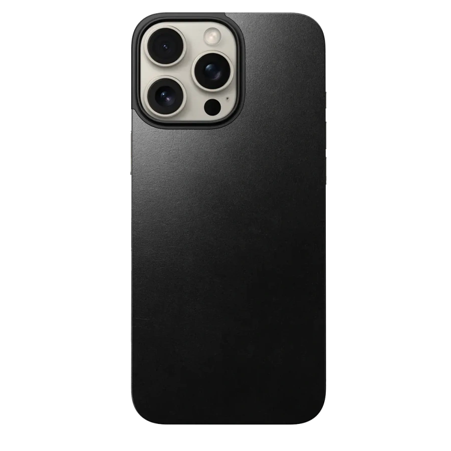 Кожаная магнитная накладка Nomad Magnetic Horween Leather Back for iPhone 16 Pro Max - Black (NM01363385)