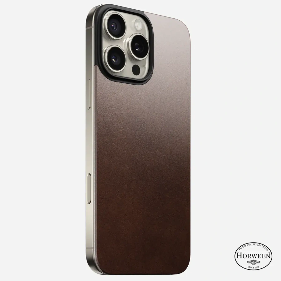 Шкіряна магнітна накладка Nomad Magnetic Horween Leather Back for iPhone 16 Pro Max - Rustic Brown (NM01361985)