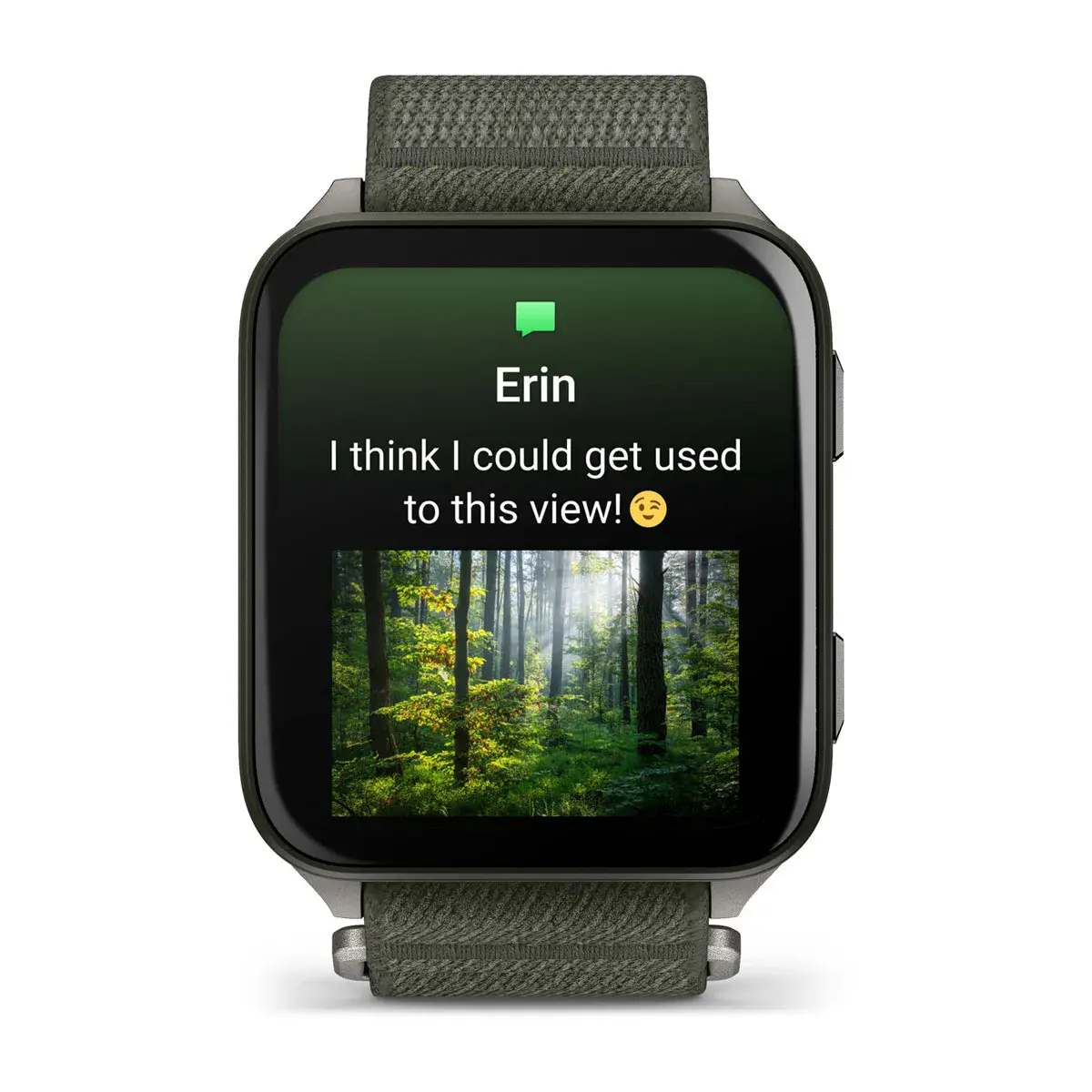 Смарт-годинник Garmin Venu X1 Moss with Titanium Caseback and Moss ComfortFit Nylon Band (010-02980-03)