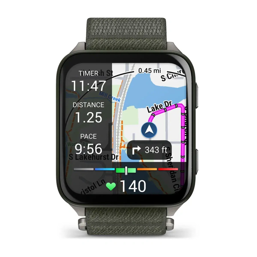 Смарт-годинник Garmin Venu X1 Moss with Titanium Caseback and Moss ComfortFit Nylon Band (010-02980-03)