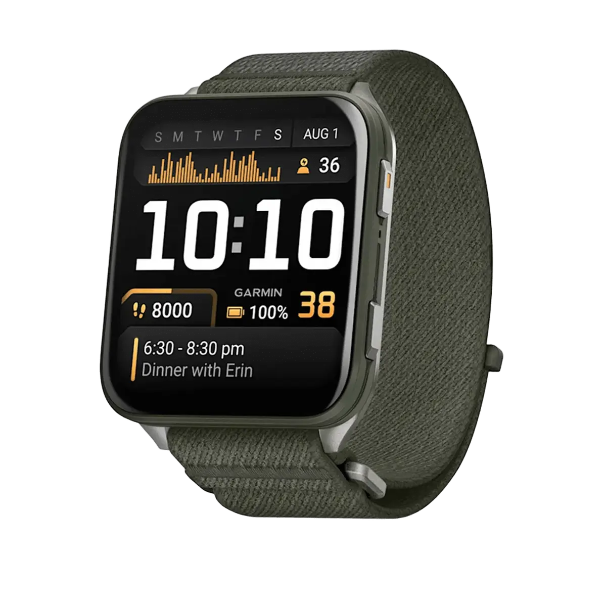 Смарт-годинник Garmin Venu X1 Moss with Titanium Caseback and Moss ComfortFit Nylon Band (010-02980-03)