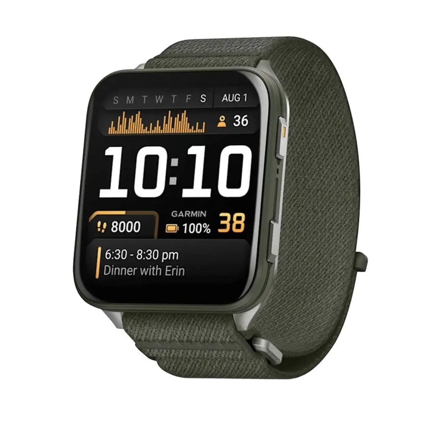 Смарт-годинник Garmin Venu X1 Moss with Titanium Caseback and Moss ComfortFit Nylon Band (010-02980-03)