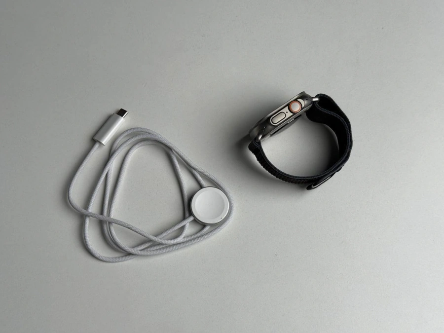 ВИТРИННЫЕ Apple Watch Ultra 2 2024 GPS + Cellular 49mm Natural Titanium Case with Blue/Black Trail Loop (MRF63) - Состояние: идеальное | Аккумулятор: 100% | Комплектация: полный, без коробки | Гарантия: 6 мес.