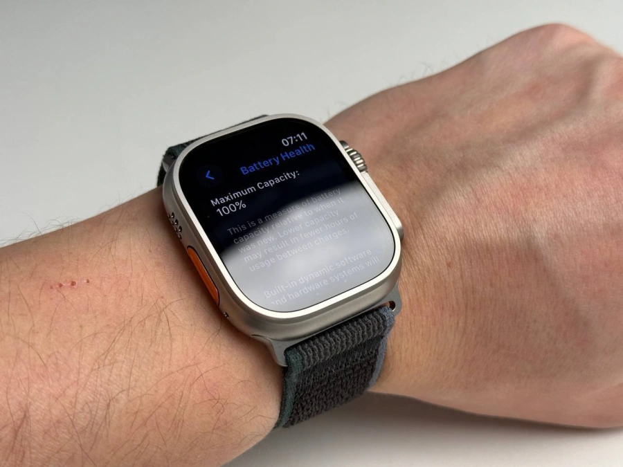 ВИТРИННЫЕ Apple Watch Ultra 2 2024 GPS + Cellular 49mm Natural Titanium Case with Blue/Black Trail Loop (MRF63) - Состояние: идеальное | Аккумулятор: 100% | Комплектация: полный, без коробки | Гарантия: 6 мес.