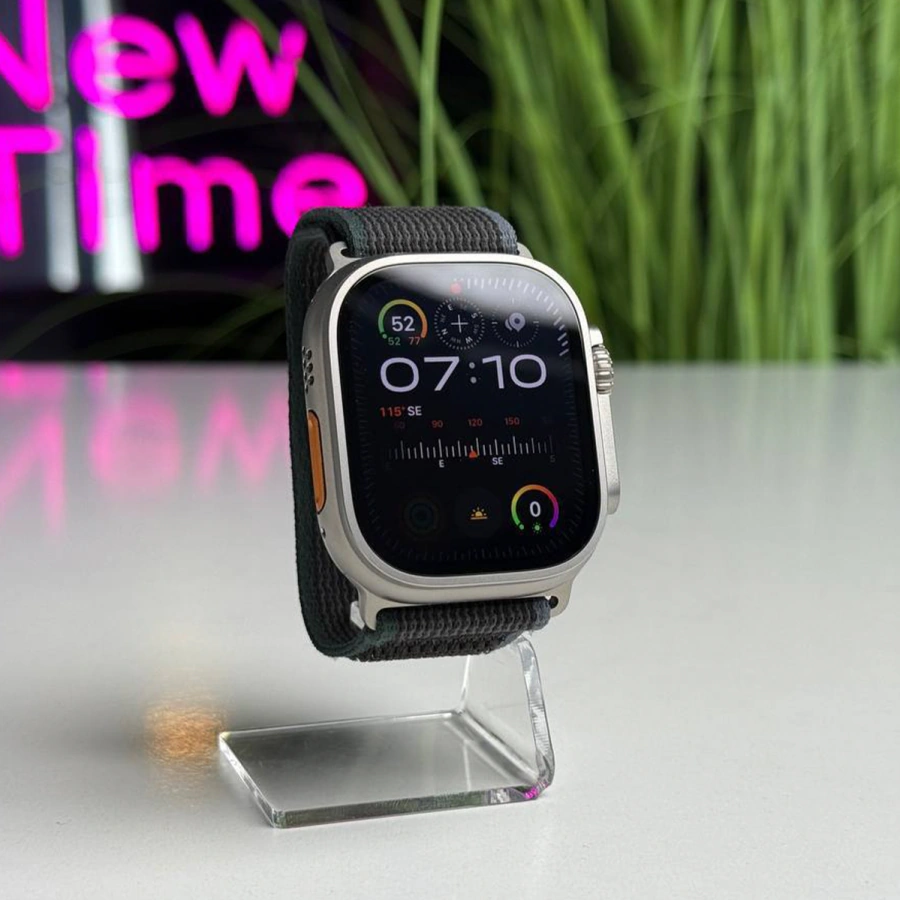 ВИТРИННЫЕ Apple Watch Ultra 2 2024 GPS + Cellular 49mm Natural Titanium Case with Blue/Black Trail Loop (MRF63) - Состояние: идеальное | Аккумулятор: 100% | Комплектация: полный, без коробки | Гарантия: 6 мес.