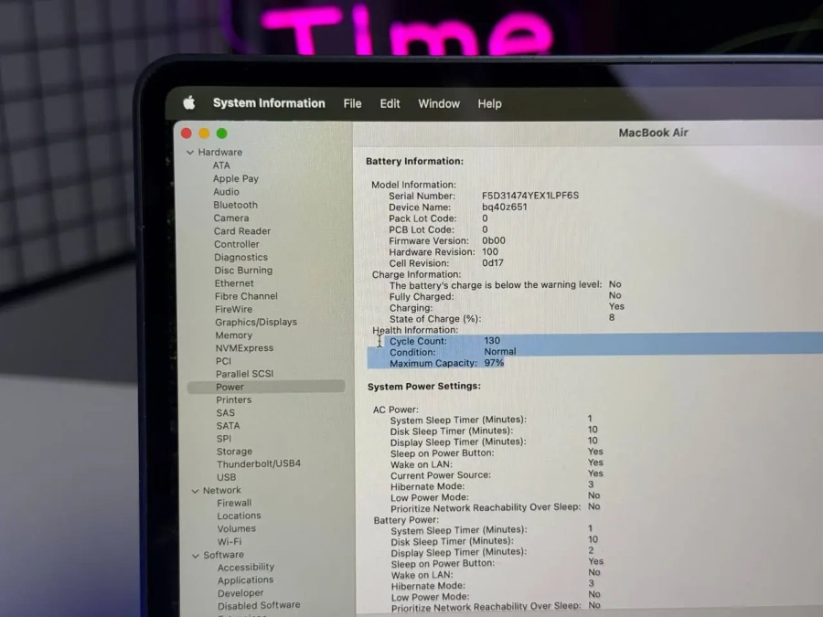 ВЖИВАНИЙ MacBook Air 15" M2/8GB/256GB Midnight 2023 (MQKW3) - Стан: гарний | Акумулятор: 97% | Комплектація: MacBook, зарядка | Гарантія: 3 міс.