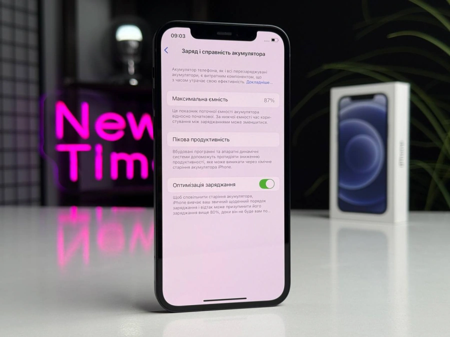 Б/У Apple iPhone 12 64GB Black (MGH63, MGJ53) - Состояние: хороший | Аккумулятор: 87% | Комплектация: полный | Гарантія: 1 мес.