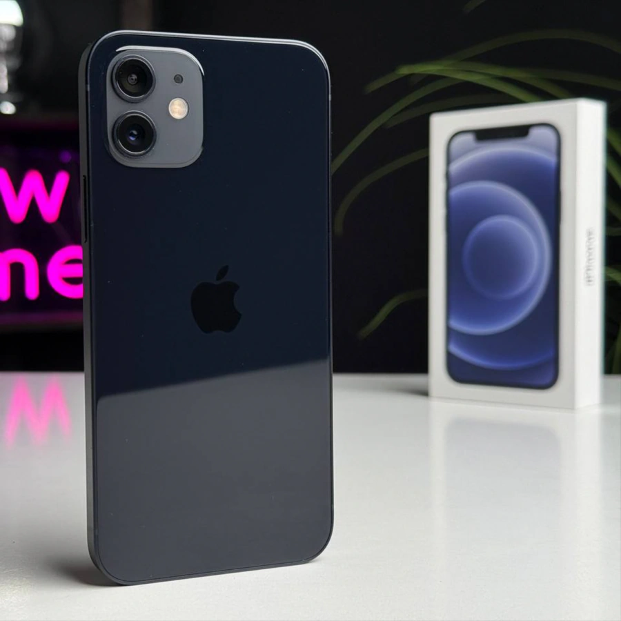 Б/У Apple iPhone 12 64GB Black (MGH63, MGJ53) - Состояние: хороший | Аккумулятор: 87% | Комплектация: полный | Гарантія: 1 мес.