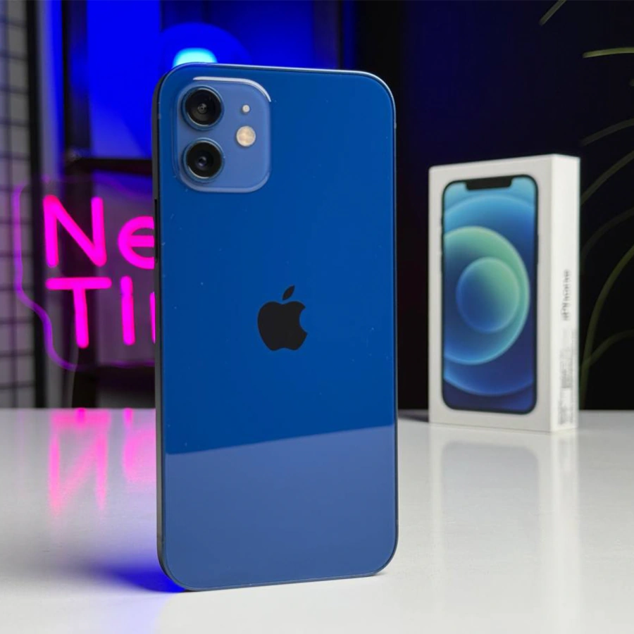 Б/У Apple iPhone 12 64GB Blue (MGH93, MGJ83) - Состояние: хороший | Аккумулятор: 87% | Комплектация: полный | Гарантія: 1 мес.