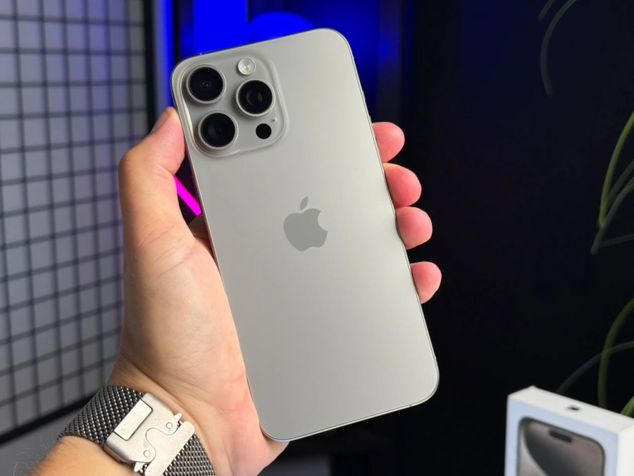 ВЖИВАНИЙ Apple iPhone 15 Pro Max 512GB Natural Titanium (MU7E3) - Стан: гарний | Акумулятор: 96% | Комплектація: повний | Гарантія: 3 міс.